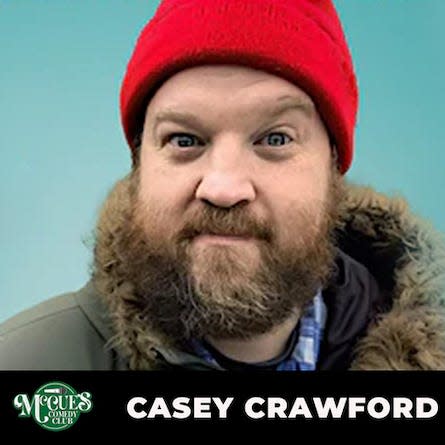 Casey Crawford, an absurdist comedian, comes to McCues Comedy Club on Friday, March 31, 2023.