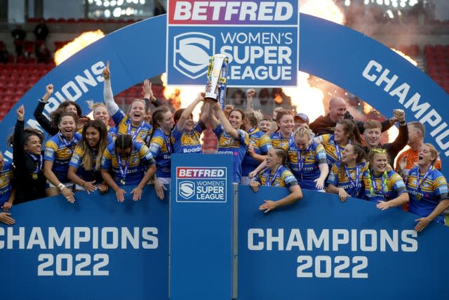 Leeds Rhinos overcame York City Knights in the Women's Super League Grand Final (Ian Hodgson/PA)