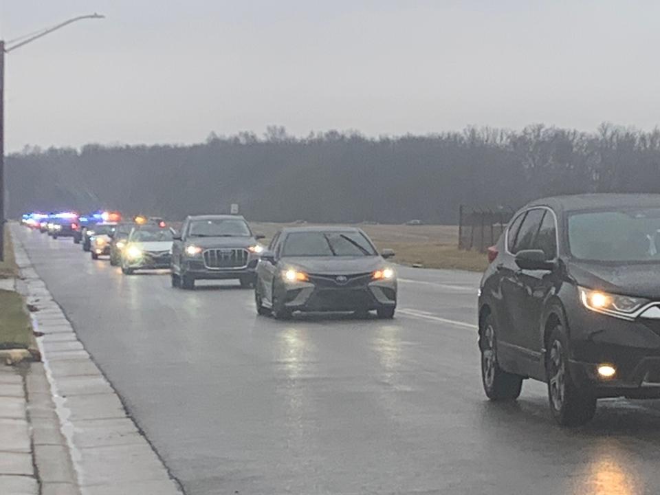 Law enforcement agencies across the Miami Valley and Ohio gathered in Richmond, Indiana Saturday to say goodbye to Preble County Sheriff’s Deputy Joshua Hamilton.