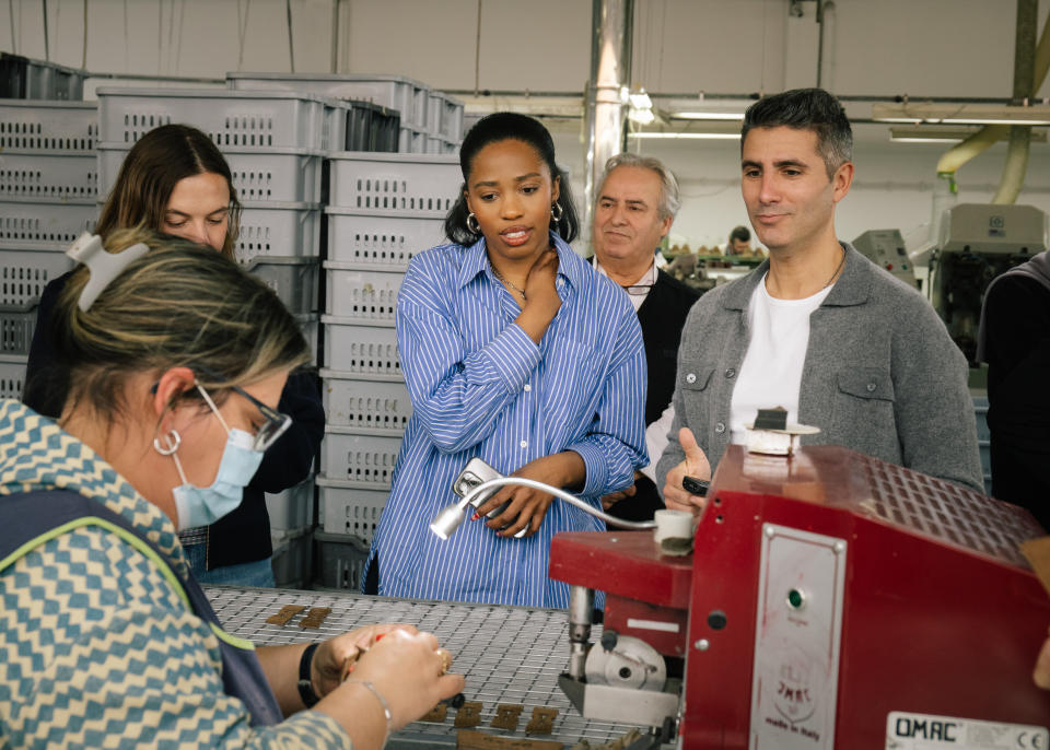 Bianca Saunders in the Valuni footwear factory in Portugal