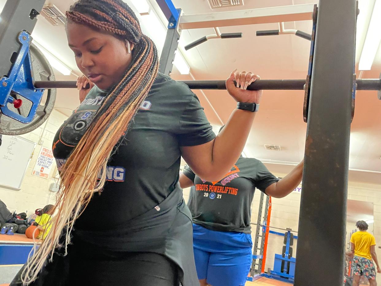 Southwood's Cambria Holmes is one of the top powerlifters in the country according to coach Jesse Esters.