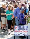 People line up to vote at a polling station as early voting for the 2016 general elections begins in North Carolina, in Carrboro, North Carolina, U.S., October 20, 2016. REUTERS/Jonathan Drake