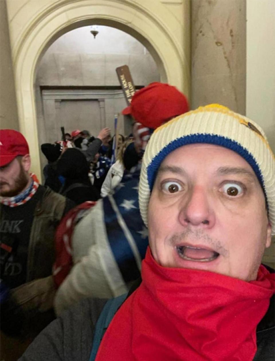 Paul Westover at Speaker Nancy Pelosi’s office suite during the Capitol riot.