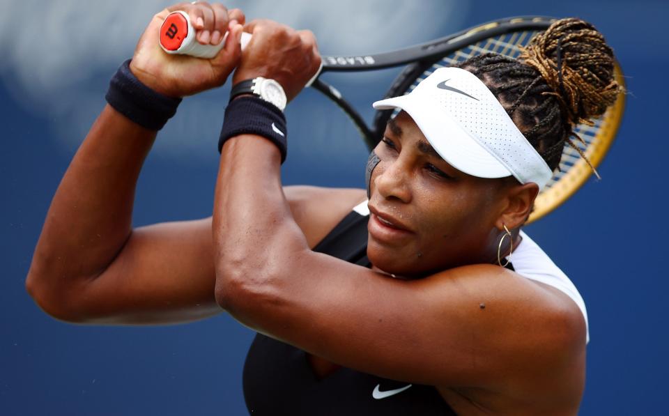 Serena Williams in action against Nuria Parrizas Diaz - GETTY IMAGES