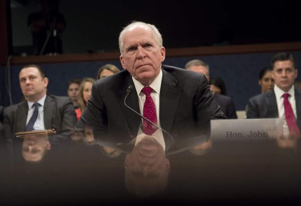 In this file photo taken on May 23, 2017, former CIA Director John Brennan testifies during a House Permanent Select Committee on Intelligence hearing about Russian actions during the 2016 election on Capitol Hill in Washington, DC.