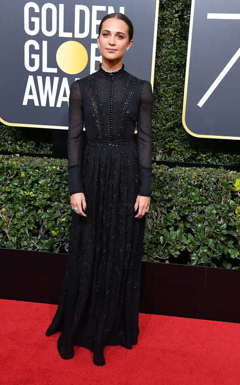 Alicia Vikander at the Golden Globes 2018