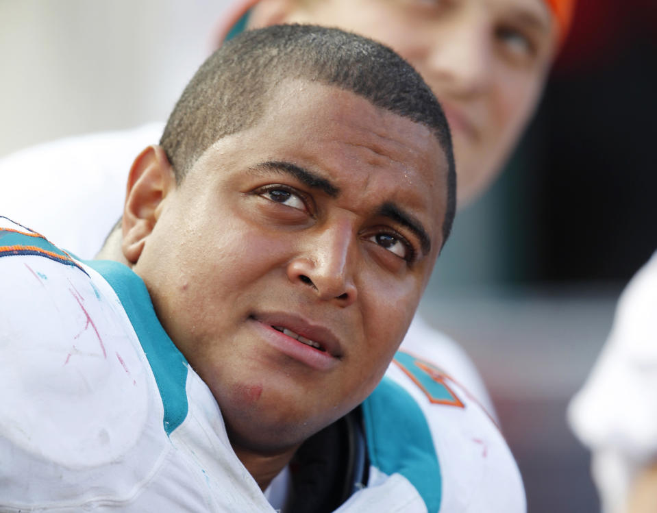 Former NFL lineman Jonathan Martin will stand trial for threats he made in an Instagram post last year. (AP/Wilfredo Lee)