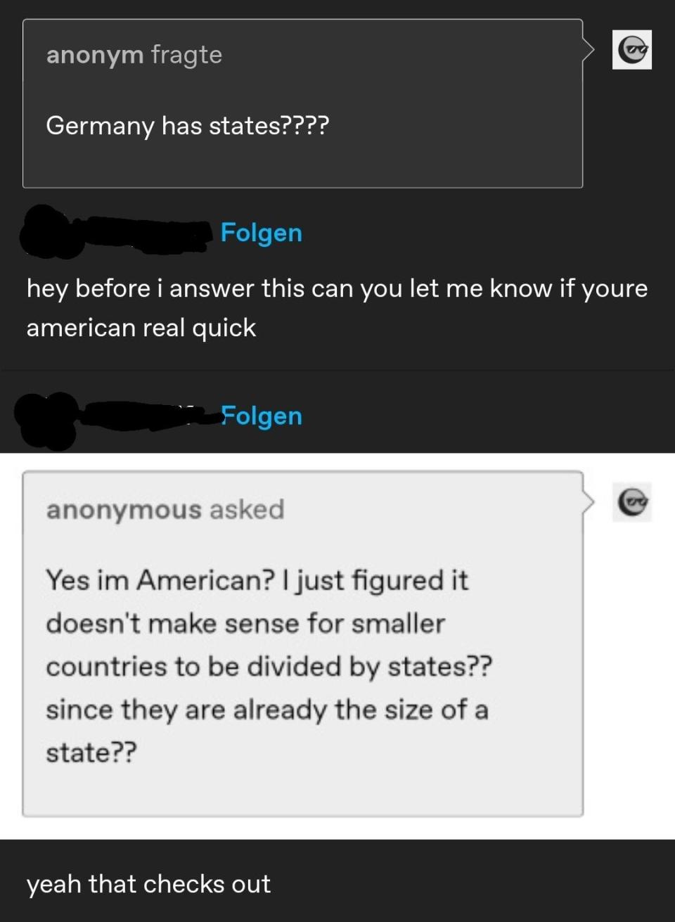 American who doesn't understand that germany has states