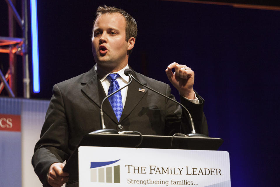 Josh Duggar, Executive Director of the Family Research Council Action, speaks at the Family Leadership Summit in Ames, Iowa August 9, 2014. The pro-family Iowa organization is hosting the event in conjunction with national partners Family Research Council Action and Citizens United. REUTERS/Brian Frank?(UNITED STATES - Tags: SOCIETY POLITICS)