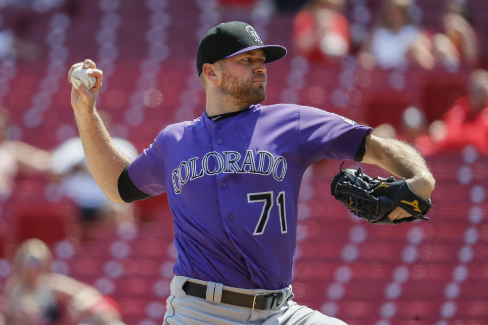 The Colorado Rockies committed a total of $106M to relievers Wade Davis (pictured), Bryan Shaw and Jake McGee, only to have the worst bullpen in MLB. (AP)