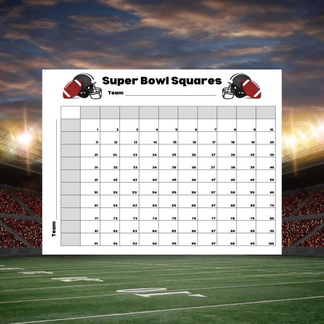 Super Squares Pro Bowl Games Fantasy Football Weekly Party Game Tailgating  Office Pool