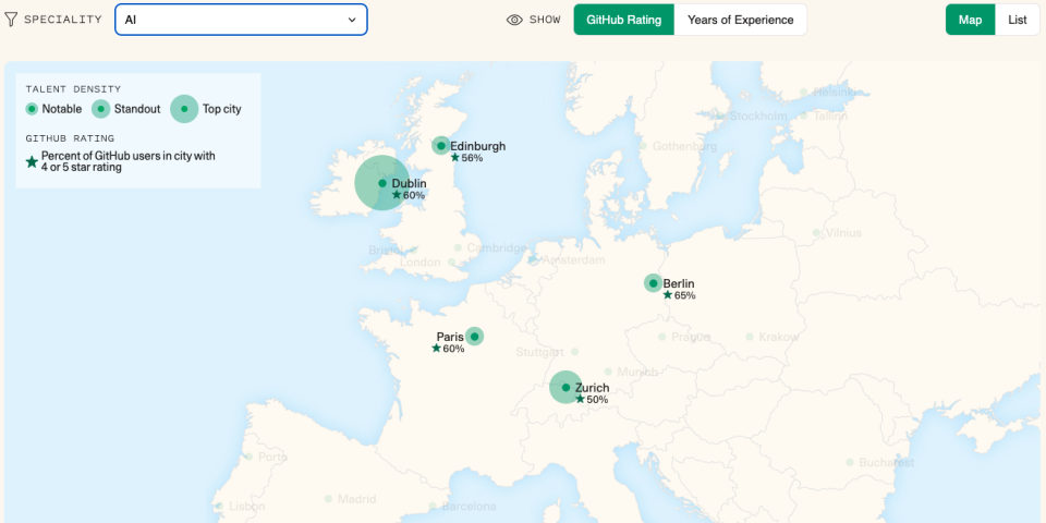 AI talent density on a per-capita basis