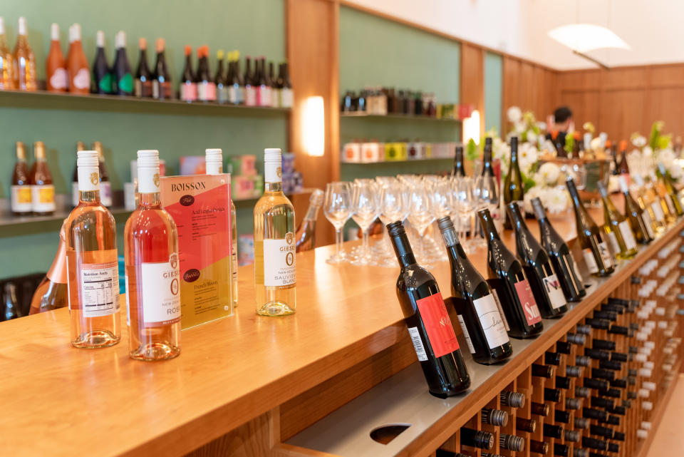 Boisson’s new shop in Brentwood, selling nonalcoholic wine, beer and spirits.