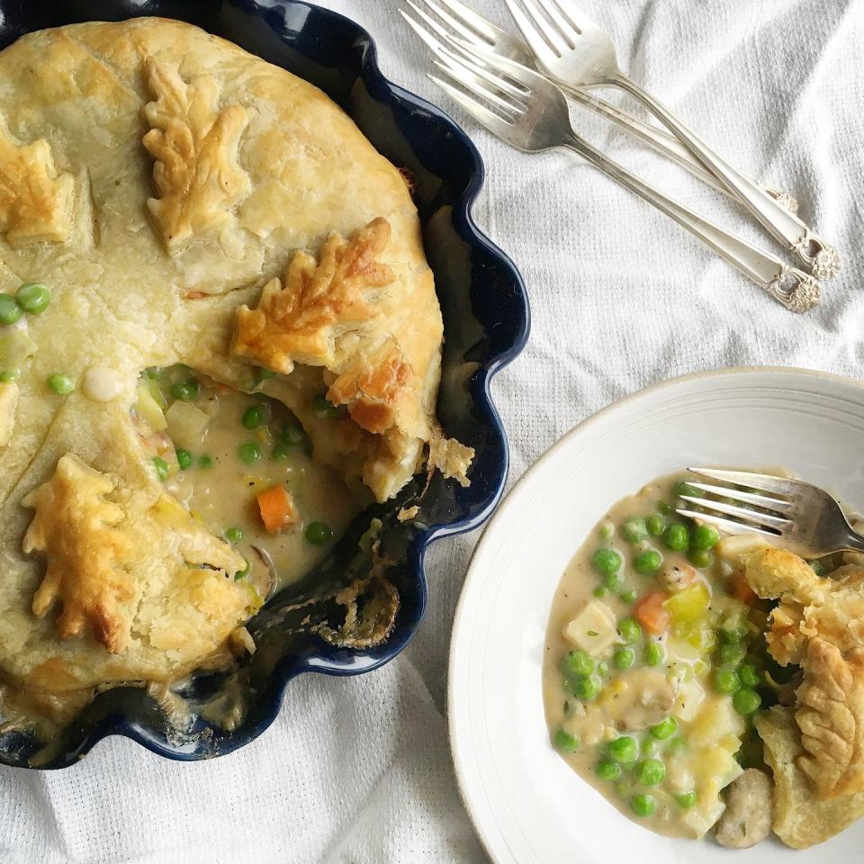 <p>Using store-bought puff pastry cuts the cooking time in half. </p><p>Get the recipe from <a href="https://www.delish.com/cooking/recipe-ideas/recipes/a45543/vegetable-pot-pie-recipe/" rel="nofollow noopener" target="_blank" data-ylk="slk:Delish;elm:context_link;itc:0;sec:content-canvas" class="link ">Delish</a>.</p>