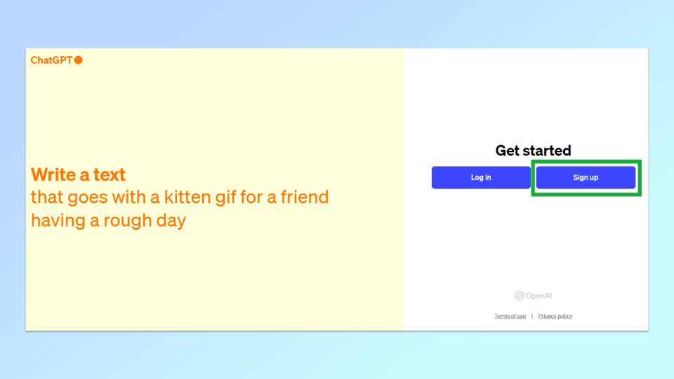 ChtGPT sign up