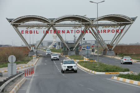 General view of the Erbil International Airport gate, Iraq March 15, 2018. REUTERS/Azad Lashkari