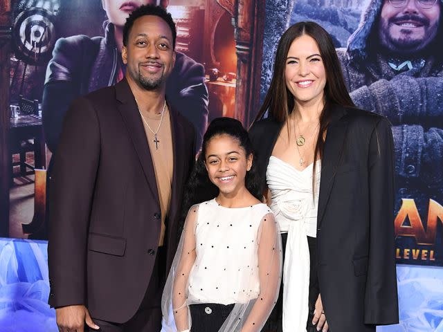<p>Steve Granitz/WireImage</p> Jaleel White, Samaya White and Shannon Decker at the premiere of Sony Pictures' 'Jumanji: The Next Level' in 2019