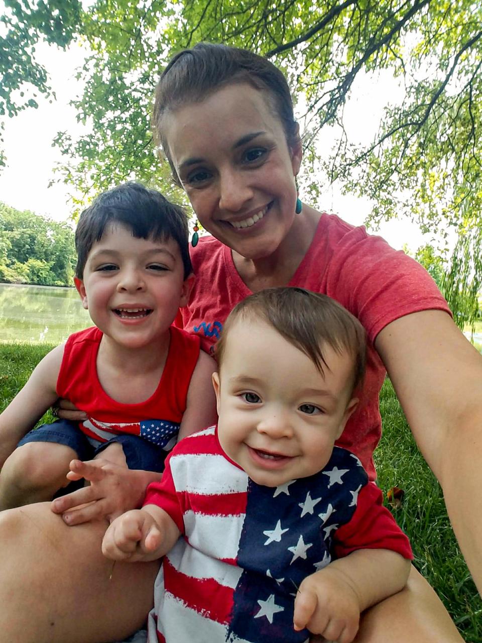 Corie Hess with her sons Alex (left) and Evan.