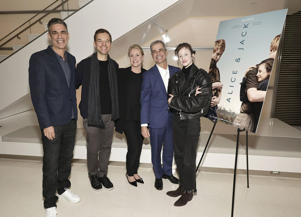 Groundswell Productions’ Michael London, EP Lorenzo De Maio, Masterpiece EP Susanne Simpson, Actor/EP Andrea Riseborough and Writer/Creator Victor Levin attend a PBS' Masterpiece - Alice & Jack Special Screening on Mon Feb 12, 2024 in Los Angeles.