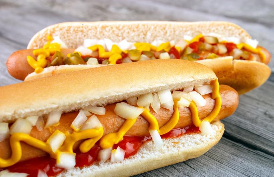 <p>Hot dogs, which can last in the freezer opened or unopened for up to two months, are a summer favorite. But have you ever wondered <a href="https://www.thedailymeal.com/healthy-eating/hot-dogs-ingredients?referrer=yahoo&category=beauty_food&include_utm=1&utm_medium=referral&utm_source=yahoo&utm_campaign=feed" rel="nofollow noopener" target="_blank" data-ylk="slk:what store-bought hot dogs are really made of;elm:context_link;itc:0;sec:content-canvas" class="link ">what store-bought hot dogs are really made of</a>? Spoiler: They’re not just made of meat.</p>