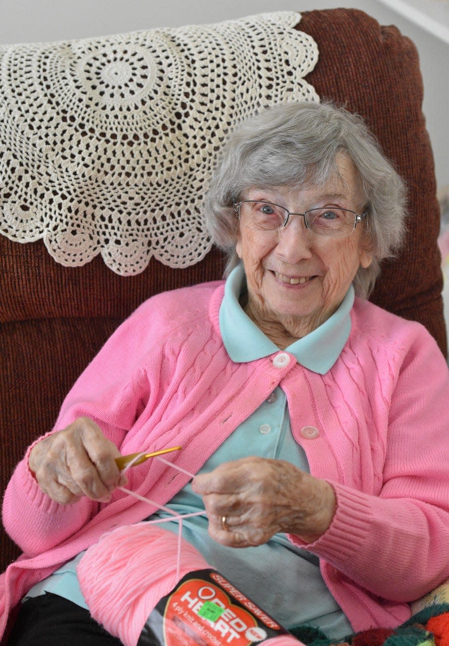 Dorothy Wheeler learned to crochet when she was 42, and she is still crocheting at 95.