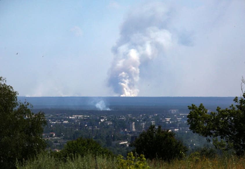 Smoke rising from Sievierodonetsk