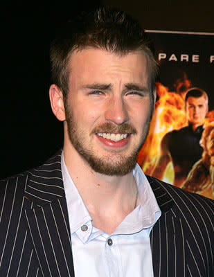 Chris Evans at the New York premiere of 20th Century Fox's Fantastic Four