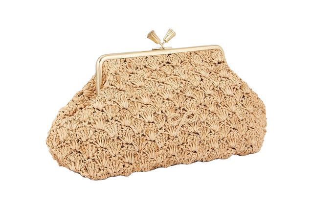 Anya Hindmarch Bow Crocheted Raffia Clutch