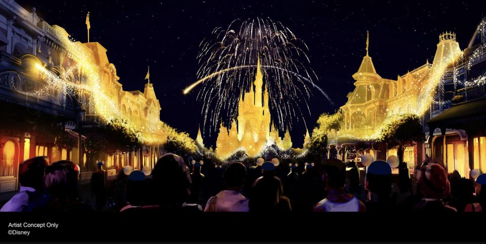 Artist rendering of new Magic Kingdom fireworks show that will debut in 2021.