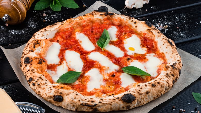 Neapolitian pizza on table