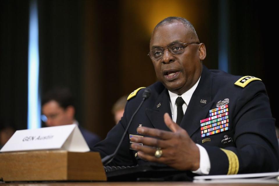 Gen. Lloyd Austin III, commander of U.S. Central Command, testifies before the Senate Armed Services Committee about the ongoing U.S. military operations to counter the Islamic State in Iraq and the Levant (ISIL) during a hearing in the Dirksen Senate Office Building on Capitol Hill September 16, 2015 in Washington, DC. (Photo by Chip Somodevilla/Getty Images)