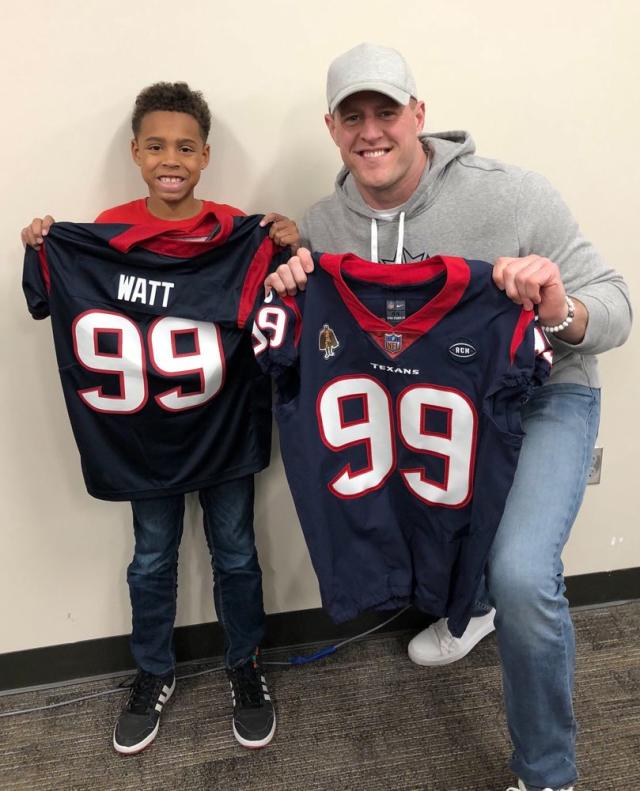 J.J. Watt's final game jersey in Hall of Fame