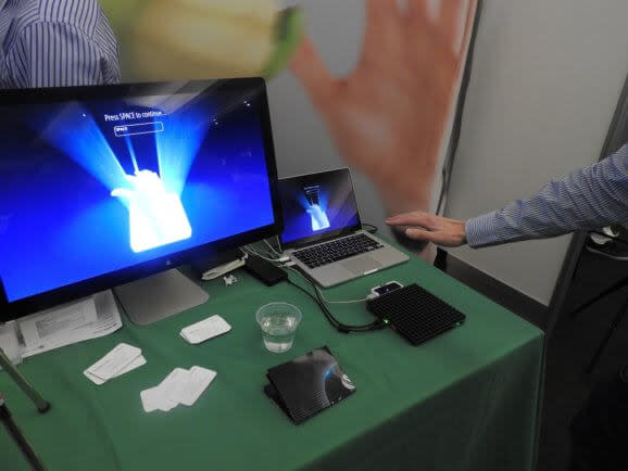 Ultrahaptics uses little ultrasound speakers to generate a sense of touch.
