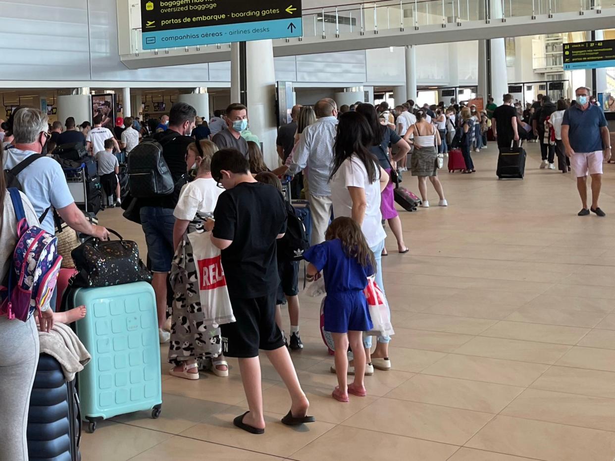 <p>Faro out: queues at the Algarve airport</p> (Victoria Richards)