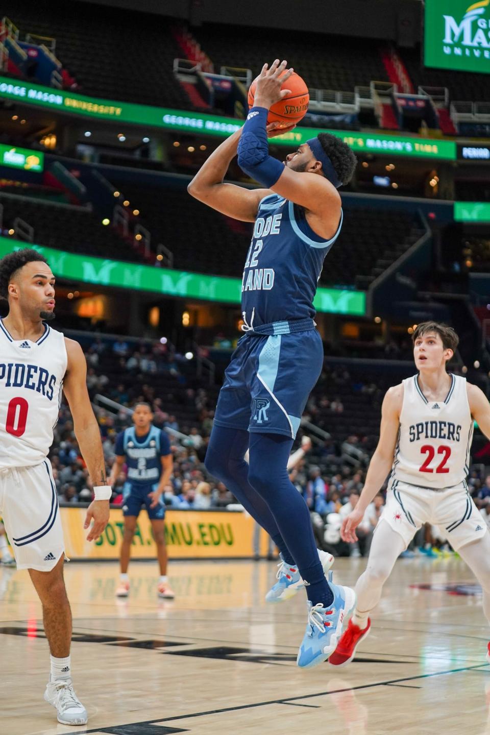 URI's Malik Martin pulls up for a shot against Richmond during a game last season. A right knee injury that plagued him last year seems to be fully healed.