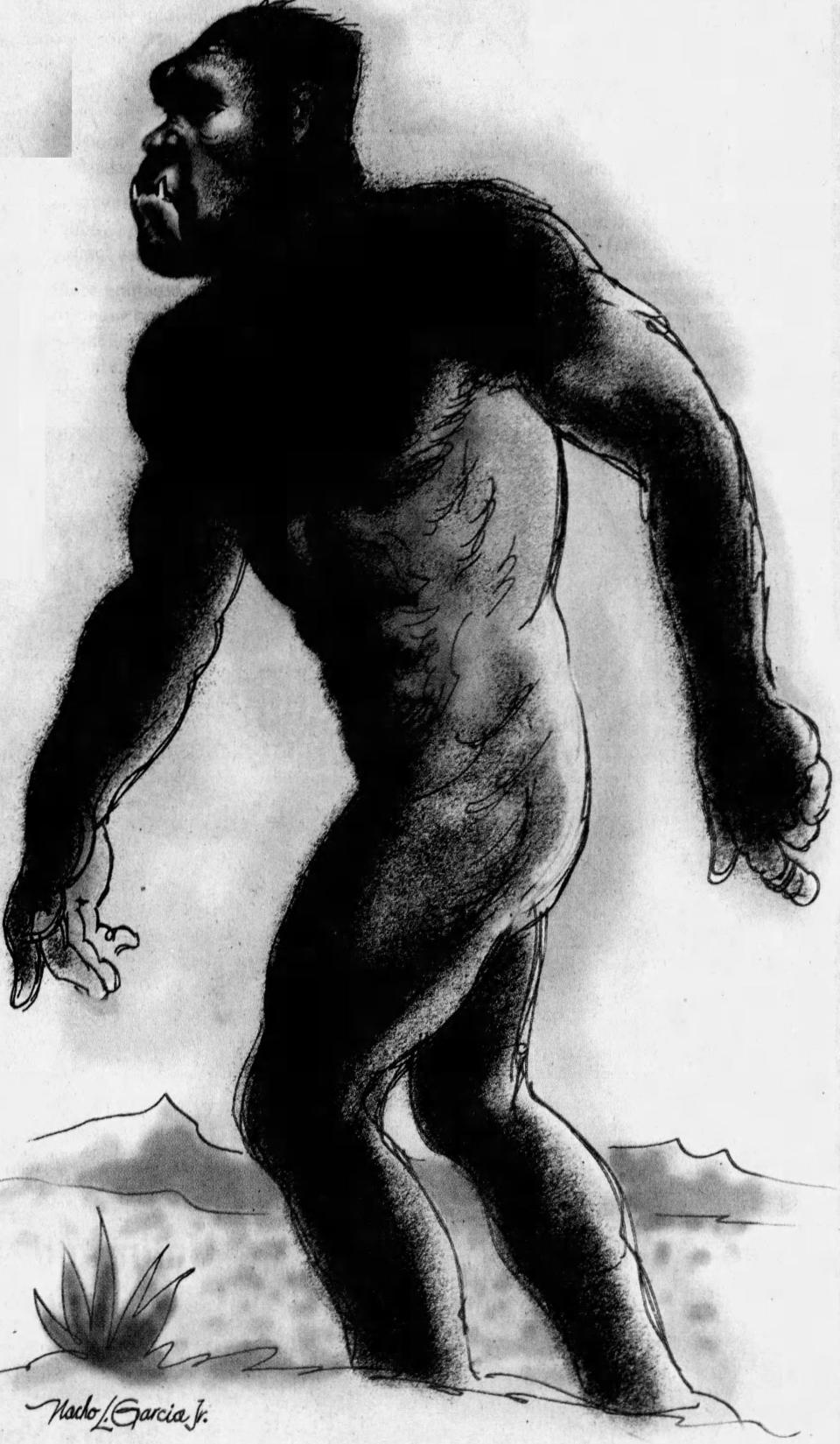 A drawing from 2003 of what the Horizon City Monster might look like.