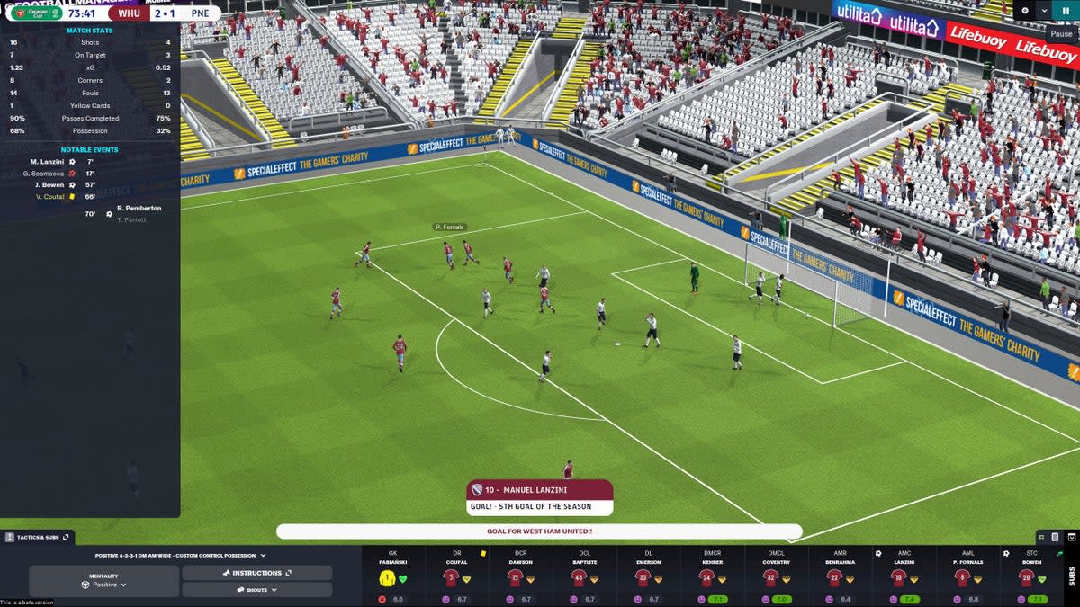 FM players now move more realistically  (Sports Interactive )