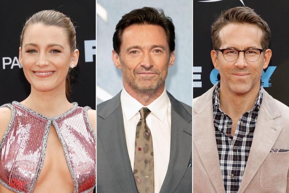 Blake lively , Hugh jackman and ryan Reynolds