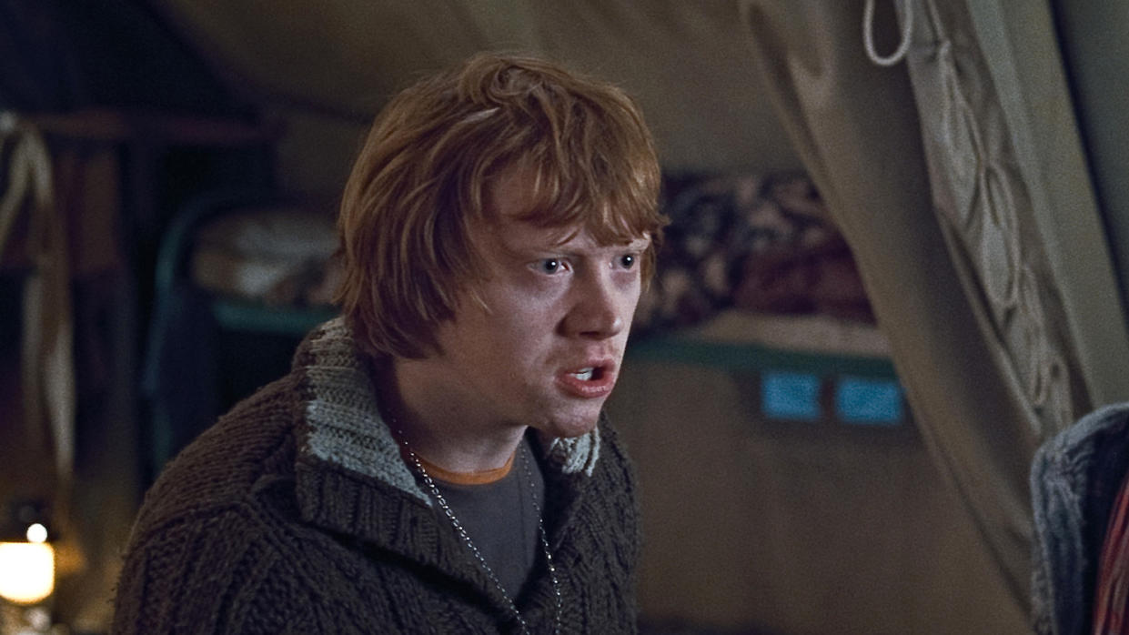 Rupert Grint as Ron Weasley in 'Harry Potter and the Deathly Hallows - Part One'. (Credit: Warner Bros)