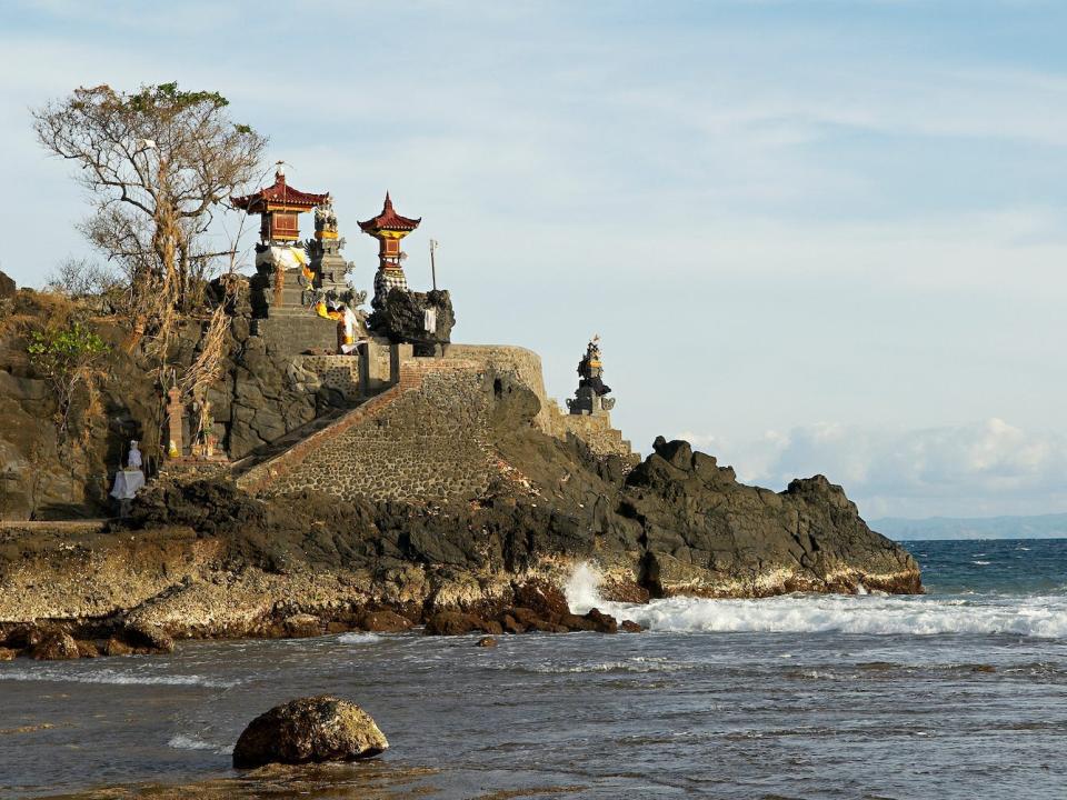 The Pura Batu Bolong Hindu temple in Lombok, Indonesia.