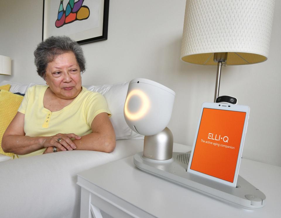 Digital roommate ElliQ can pick up patterns, learn daily routines and remember what you tell her, which adds a level of empathy and personalization to the whole experience.