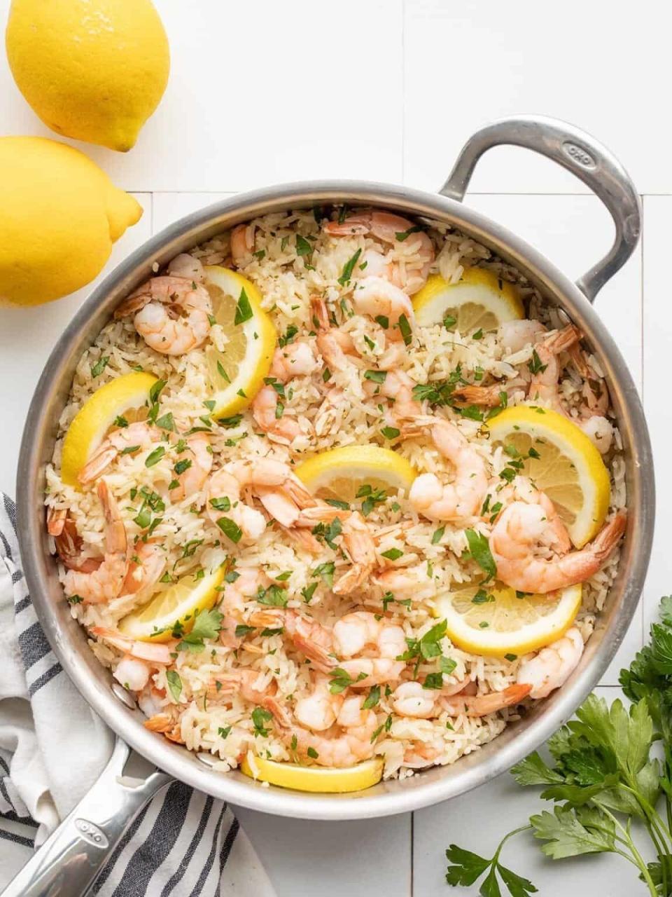 Lemon Garlic Shrimp and Rice