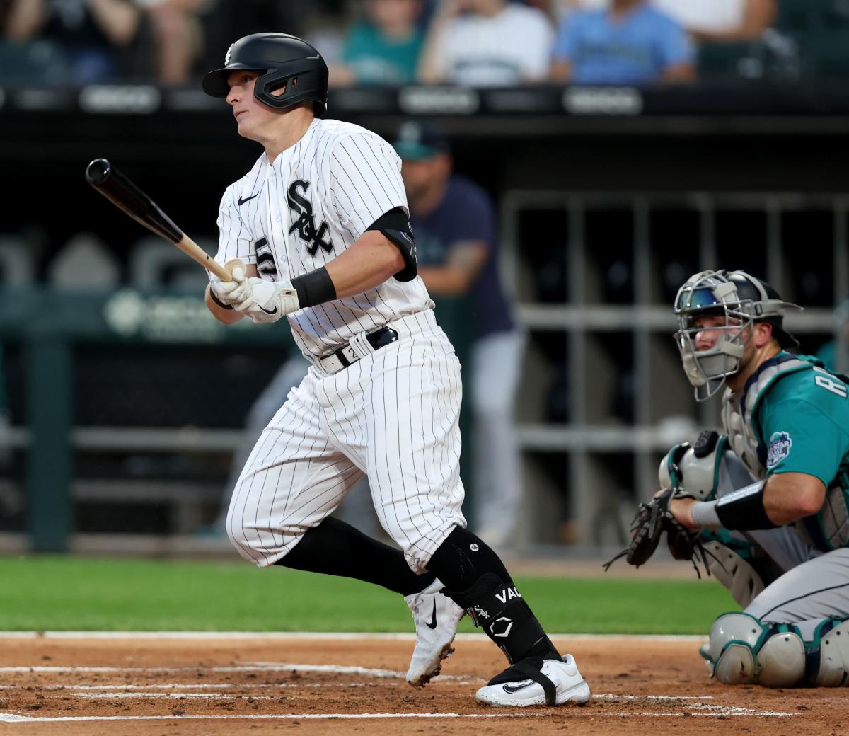 Chicago White Sox's Andrew Vaughn continues work at first base