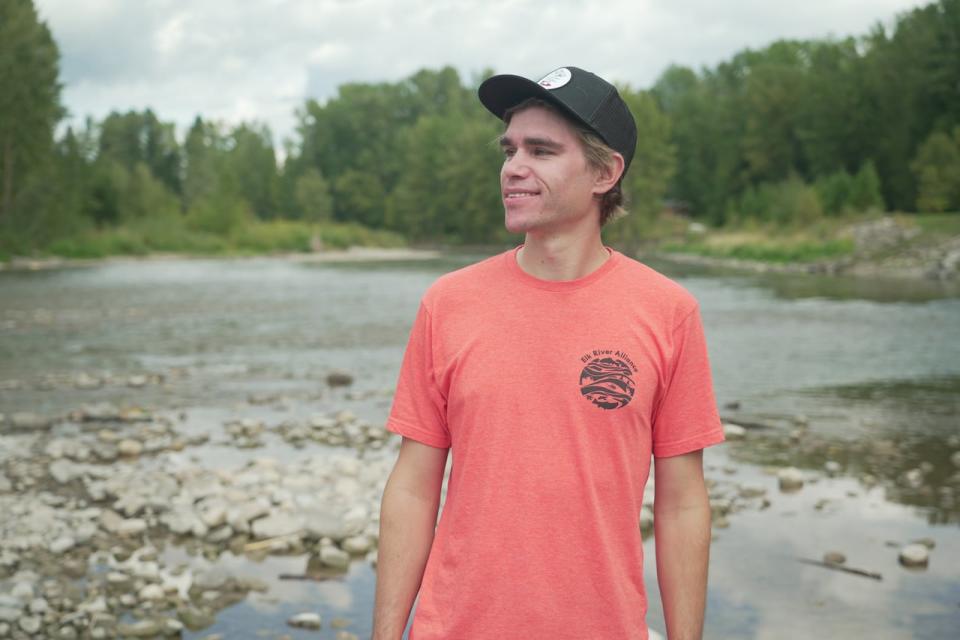 Evgeni Matveev, communications co-ordinator with the Elk River Alliance, stands near the Elk River on Friday, Sept. 13, 2024.   