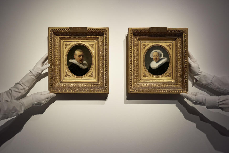 Two recently rediscovered Rembrandt paintings will be up for auction at Christie's in London next month, expected to fetch between about $6.3 million and $10 million. They have not been seen in public since they were last auctioned off at Christie's – nearly 200 years ago.  / Credit: CHRISTIE'S IMAGES LTD. 2023