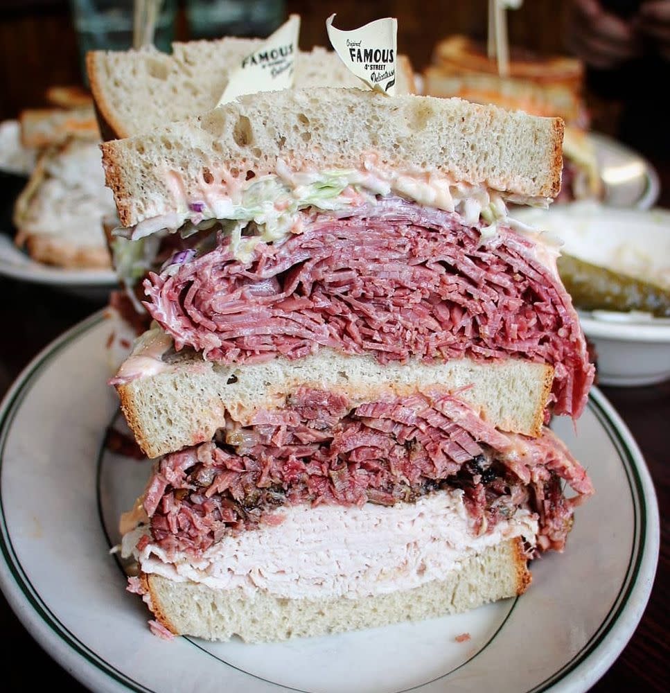 Famous 4th Street Delicatessen Pastrami Sandwich