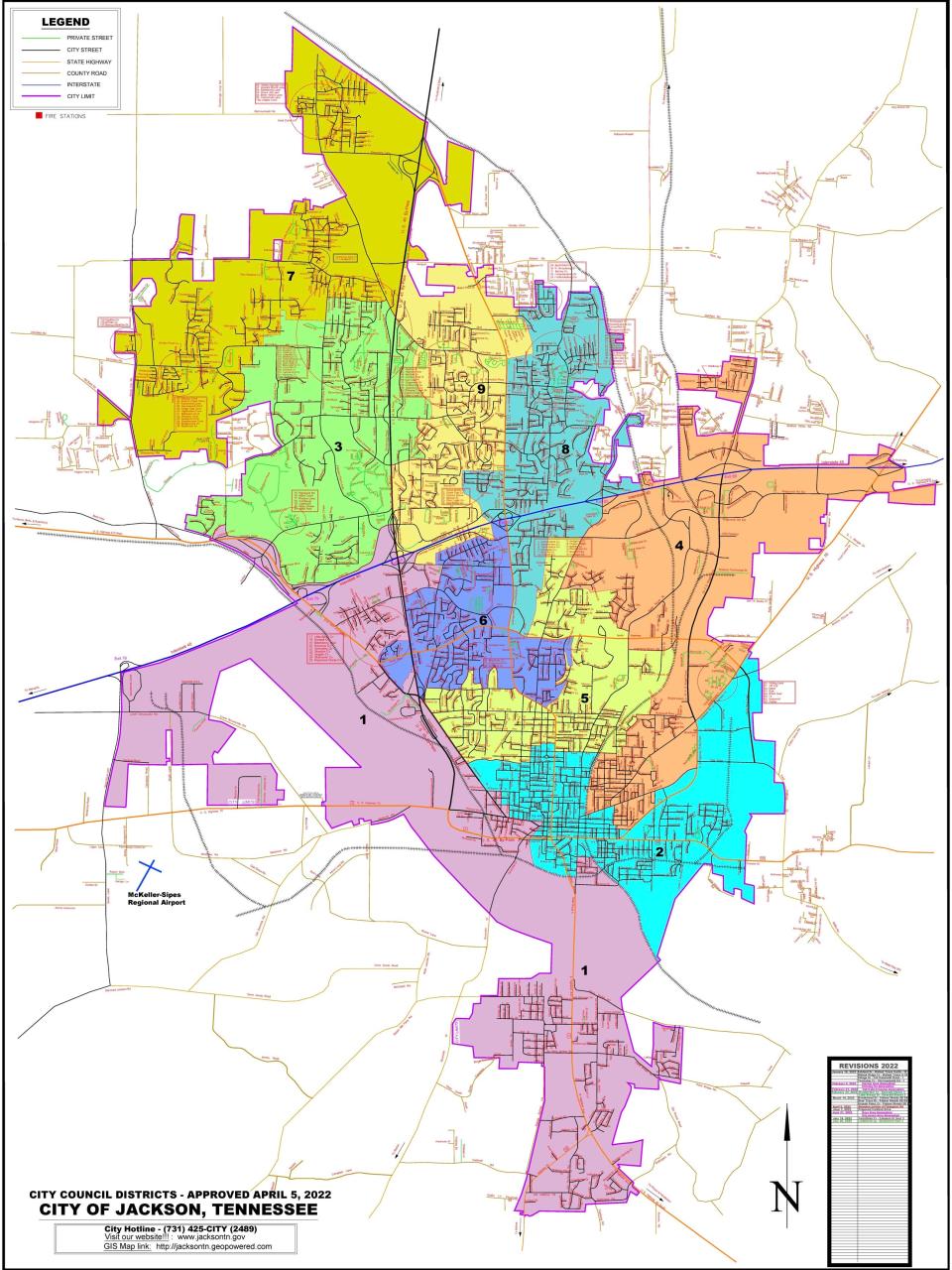 Approved in early April of 2022, the newly redistricted map of Jackson outlines the new confines of each city council district.