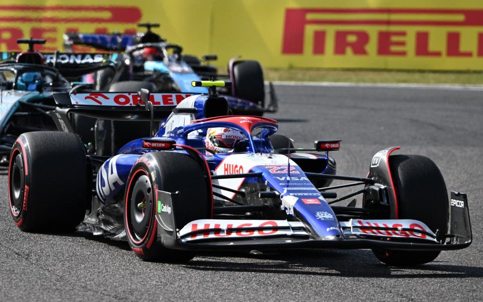 RB's Japanese driver Yuki Tsunoda drives during the Formula One Japanese Grand Prix race at the Suzuka circuit in Suzuka, Mie prefecture on April 7, 2024.