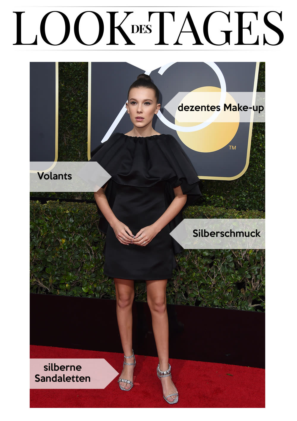 Millie Bobby Brown beeindruckte bei den Golden Globes mit einem tollen Outfit. (Bild: ddp Images)