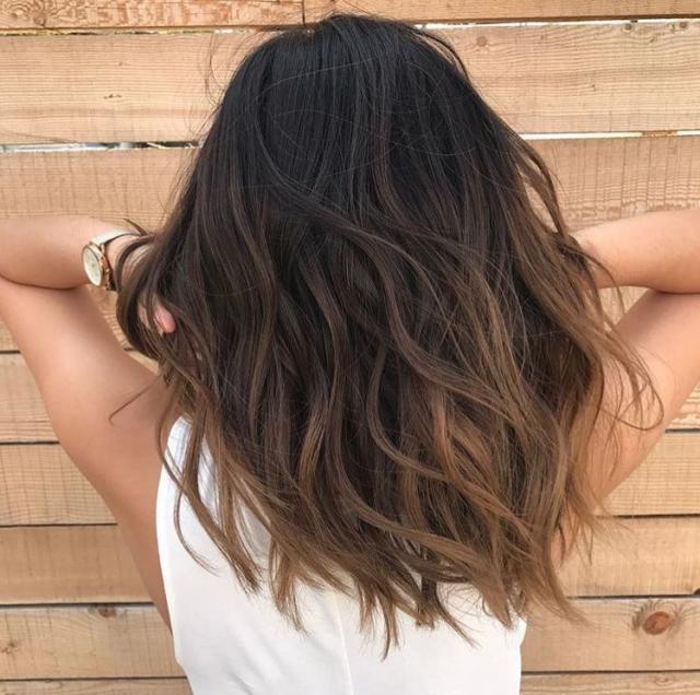 balayage hair brown to light brown